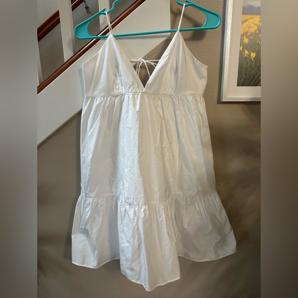 Zara Elegant White Garment Dress in Large